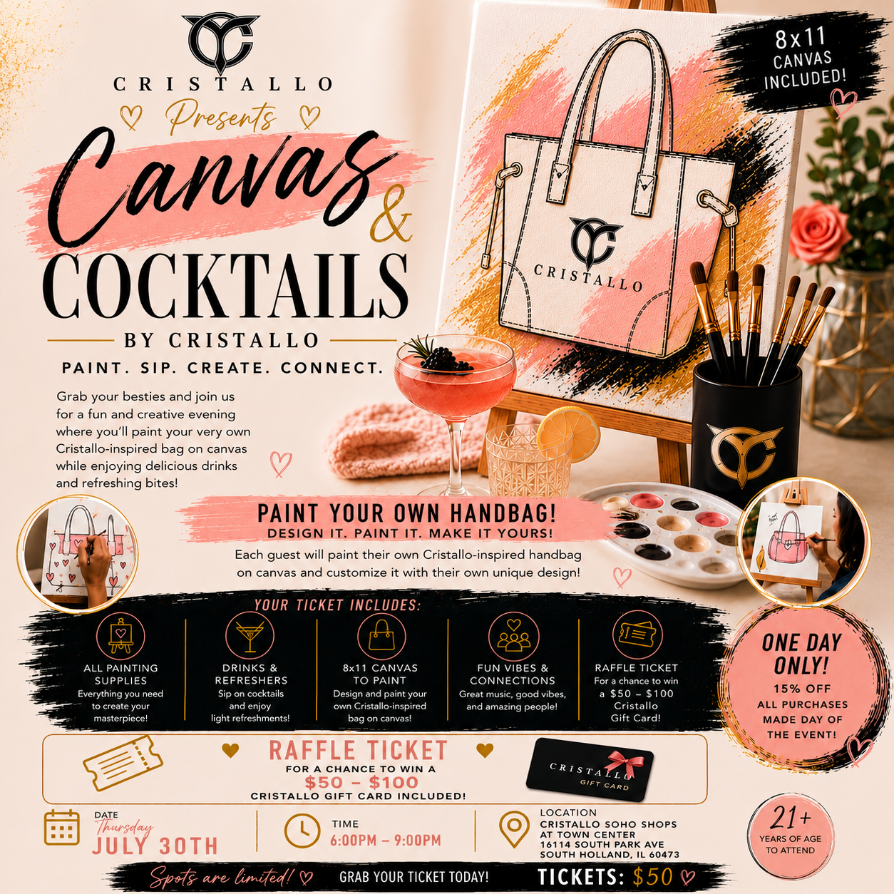 Canvas & Cocktail Ticket